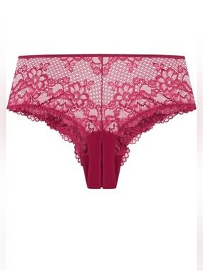 City Chic Women's plus size Red Lace Cheeky Panties underwear